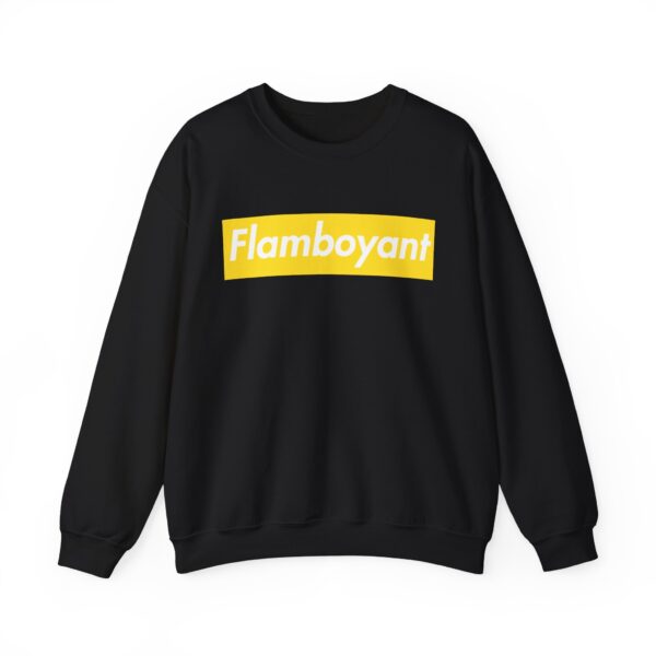 Flamboyant Yellow Box, Black Unisex Crewneck Sweatshirt